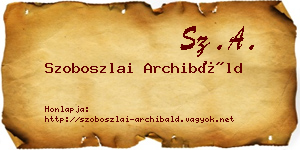 Szoboszlai Archibáld névjegykártya